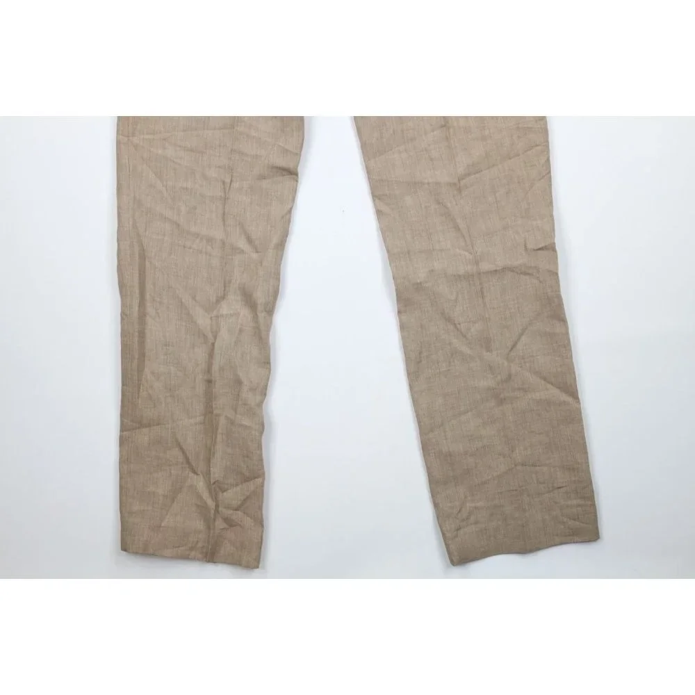 New Banana Republic Mens 34x36 Classic Fit Linen Wide Leg Chino Pants Beige